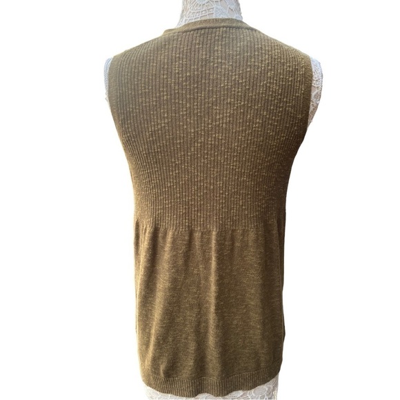Eileen Fisher Olive Light Sweater Vest I Size: Petite 2/4P - Picture 9 of 16